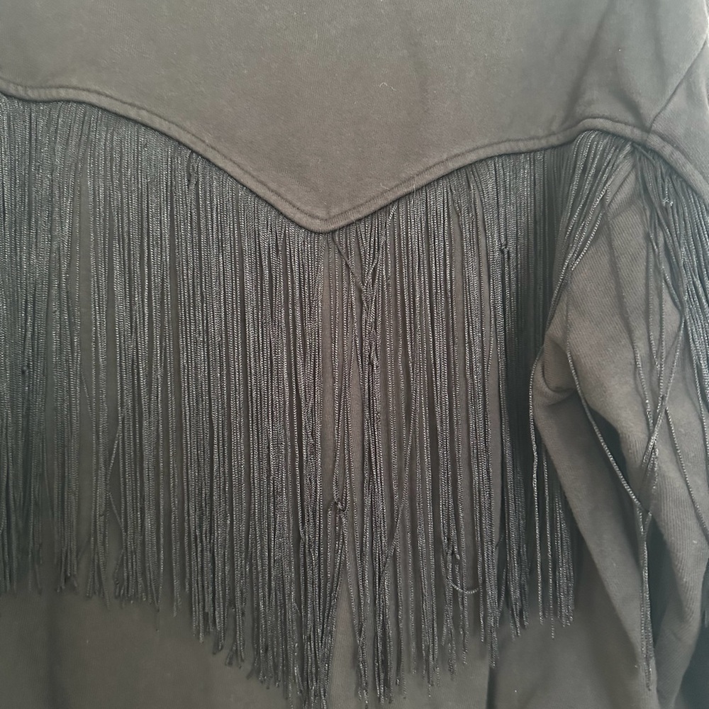 Levi's Black Crewneck Sweatshirt with Fringe - Picture 4 of 5